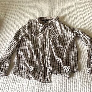 Forever 21 Houndstooth Blouse. Size large. Pink, black, and white.